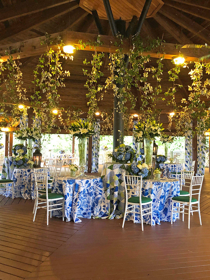 Beautiful flowers in a Pavilion