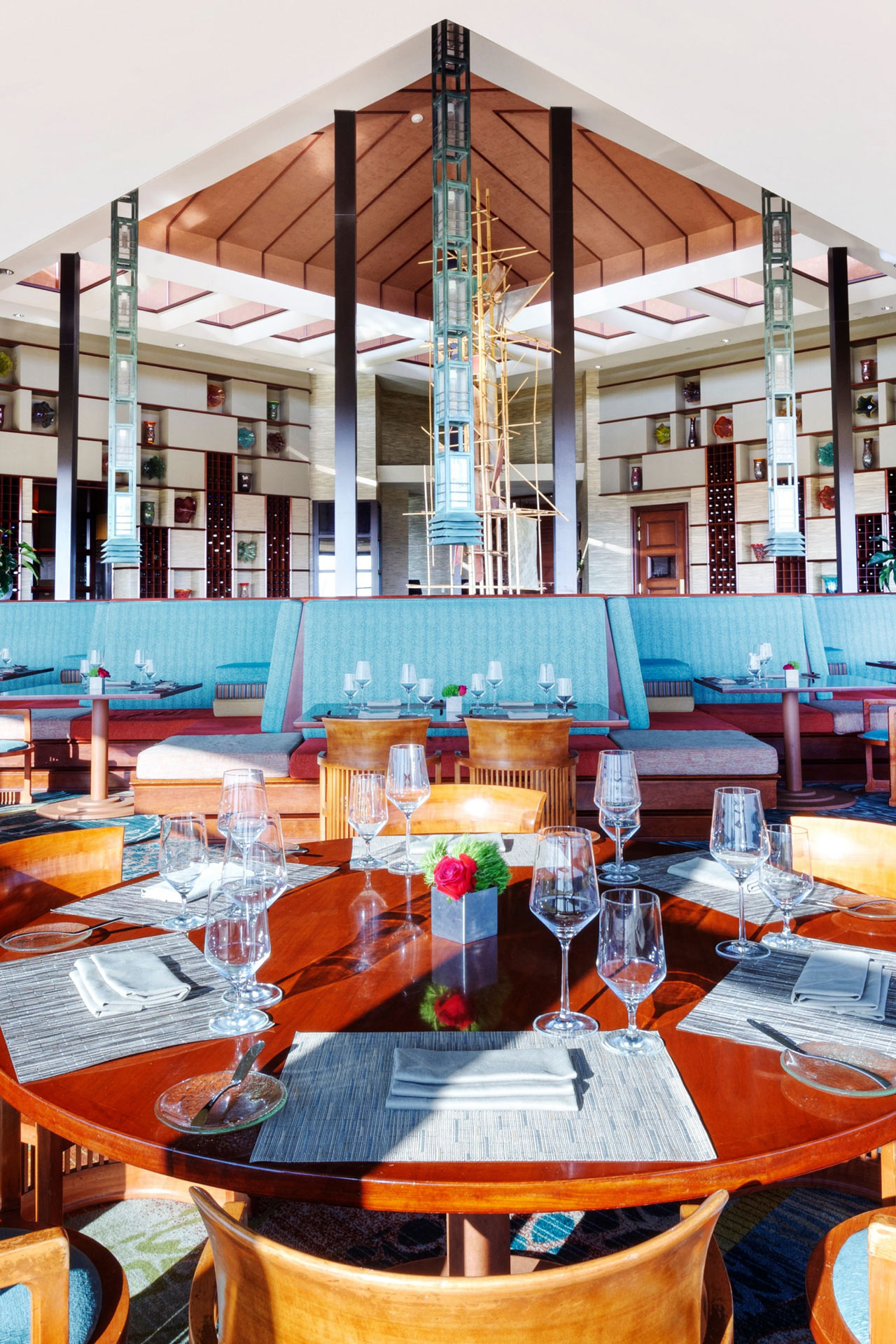 Open gallery overlay: aqueous restaurant table setting view
